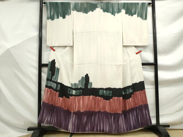 平和屋着物■訪問着　幾何学文　正絹　逸品　DABF9209qa