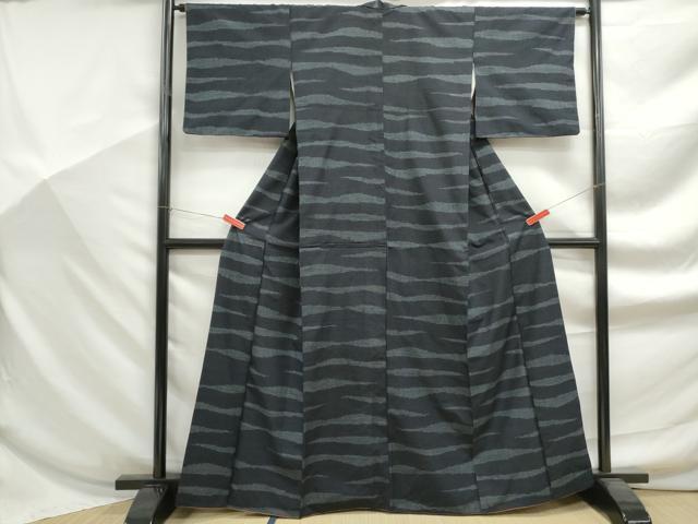 平和屋着物■上質な紬　よろけ縞　正絹　逸品　DABF9212qa