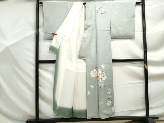 平和屋着物■訪問着　切嵌更紗花文　金彩　正絹　逸品　DABF9214qa