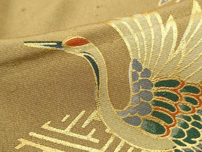平和屋着物■訪問着　源氏車飛鶴花文　暈し染め　金彩　正絹　逸品　DABF9215qa
