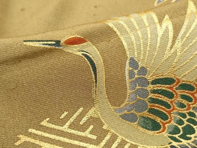平和屋着物■訪問着　源氏車飛鶴花文　暈し染め　金彩　正絹　逸品　DABF9215qa