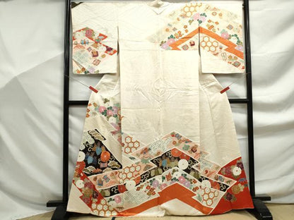 平和屋着物■訪問着 駒刺繍 立波宝尽くし花文 金彩 正絹 逸品 DABF9219qa