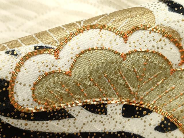 平和屋着物■訪問着 駒刺繍 立波宝尽くし花文 金彩 正絹 逸品 DABF9219qa