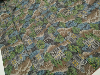 平和屋着物■本場大島紬 7マルキ 風景文 正絹 逸品 DABF9220qa