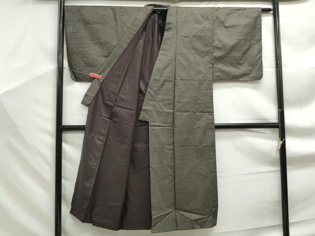 平和屋着物■男性　本場大島紬　アンサンブル　長羽織　80亀甲　総詰め　正絹　逸品　DABF9233qa