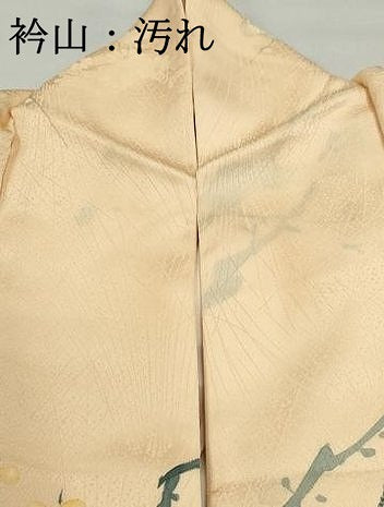 平和屋着物■上質な小紋　手描き　枝梅文　金糸　正絹　逸品　DABF9243qa