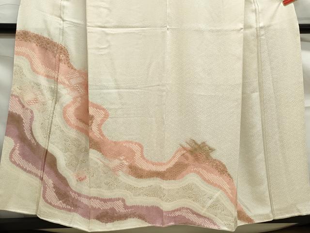 平和屋着物■訪問着　絞り　刺繍　道長小花文　金彩　正絹　逸品　DABF9249qa