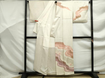 平和屋着物■訪問着　絞り　刺繍　道長小花文　金彩　正絹　逸品　DABF9249qa