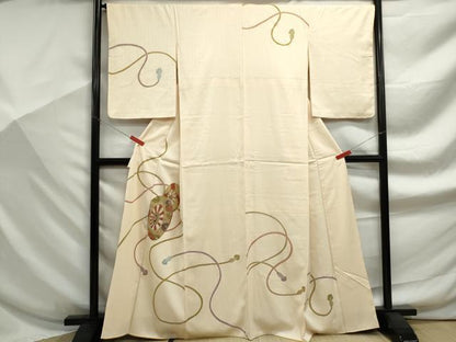 平和屋着物■訪問着　駒刺繍　源氏車江戸紐文　金彩　正絹　逸品　DABF9251qa