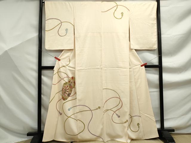 平和屋着物■訪問着　駒刺繍　源氏車江戸紐文　金彩　正絹　逸品　DABF9251qa