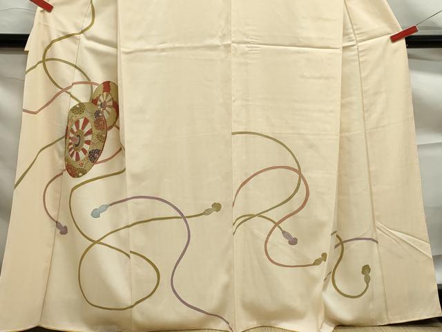 平和屋着物■訪問着　駒刺繍　源氏車江戸紐文　金彩　正絹　逸品　DABF9251qa