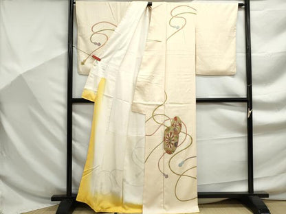 平和屋着物■訪問着　駒刺繍　源氏車江戸紐文　金彩　正絹　逸品　DABF9251qa