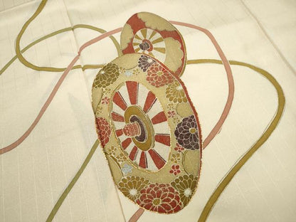 平和屋着物■訪問着　駒刺繍　源氏車江戸紐文　金彩　正絹　逸品　DABF9251qa
