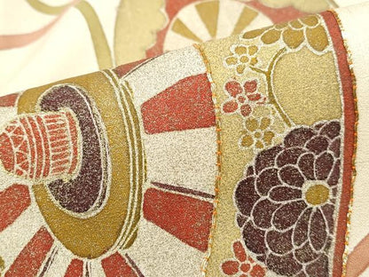 平和屋着物■訪問着　駒刺繍　源氏車江戸紐文　金彩　正絹　逸品　DABF9251qa