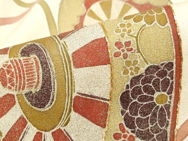 平和屋着物■訪問着　駒刺繍　源氏車江戸紐文　金彩　正絹　逸品　DABF9251qa