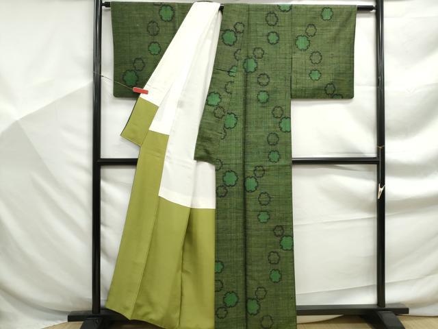 平和屋着物■上質な紬　雪輪文　正絹　逸品　DABF9261qa