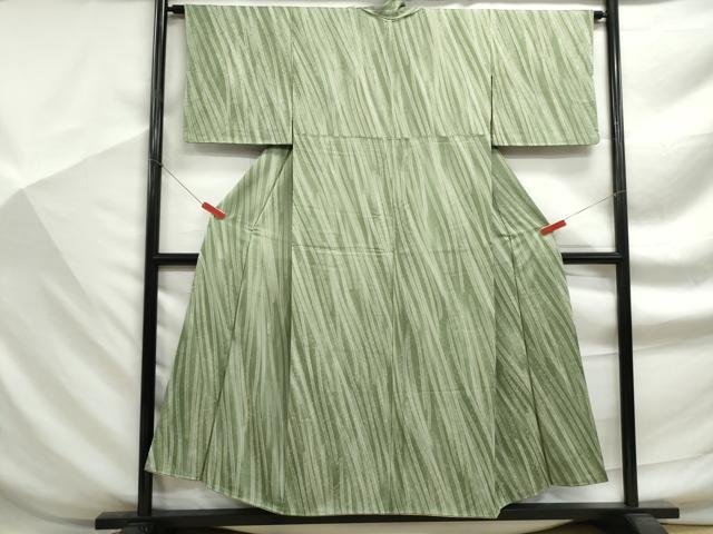 平和屋着物■上質な小紋　斜縞　暈し染め　正絹　逸品　DABF9276qa