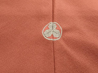 平和屋着物■上質な色無地　甚三紅色　正絹　逸品　DABF9287qa