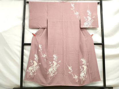 平和屋着物■訪問着　草花文　金彩　正絹　逸品　DABF9292qa