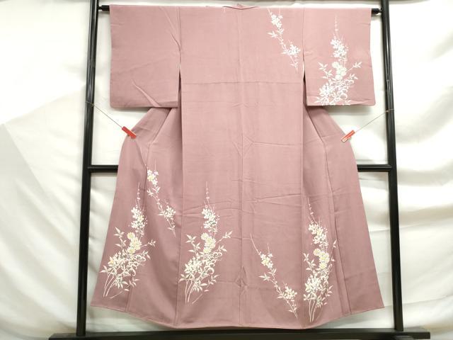 平和屋着物■訪問着　草花文　金彩　正絹　逸品　DABF9292qa