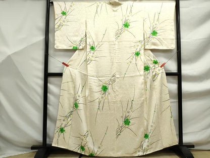 平和屋着物■上質な小紋　絞り　枝花文　金彩　正絹　逸品　DABF9294qa