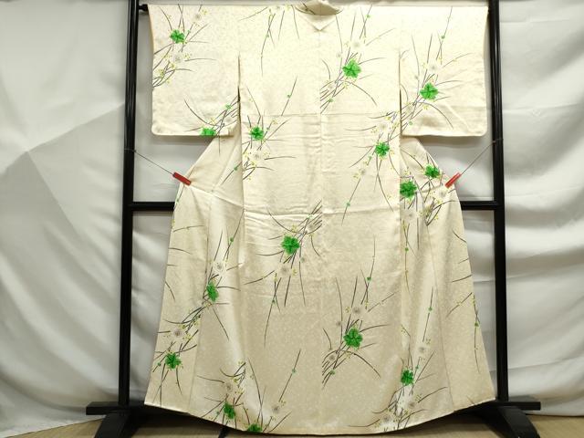平和屋着物■上質な小紋　絞り　枝花文　金彩　正絹　逸品　DABF9294qa