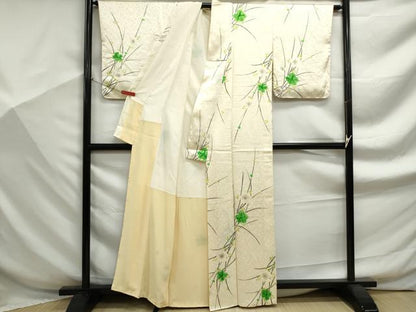 平和屋着物■上質な小紋　絞り　枝花文　金彩　正絹　逸品　DABF9294qa