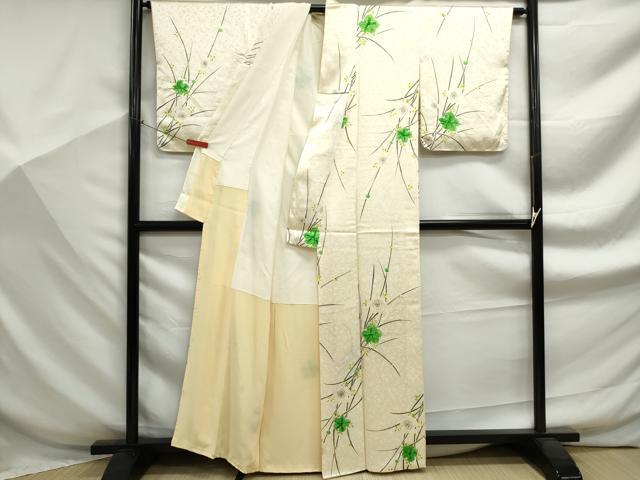 平和屋着物■上質な小紋　絞り　枝花文　金彩　正絹　逸品　DABF9294qa