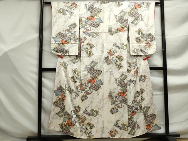 平和屋着物■小振袖　二尺袖　冊子花文　金彩　正絹　逸品　DABF9297qa