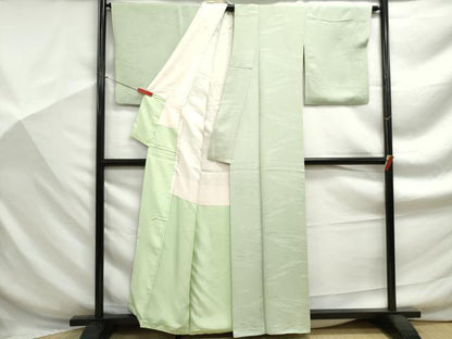 平和屋着物■上質な色無地　霞地紋　夏虫色　正絹　逸品　DABF9299qa