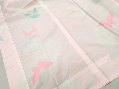 平和屋着物■長襦袢　無双仕立て　舞蝶文　暈し染め　洗える着物　DABF9305qa