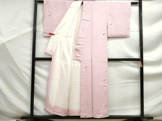 平和屋着物■上質な小紋　流水舞葉文　正絹　逸品　DABF9310qa