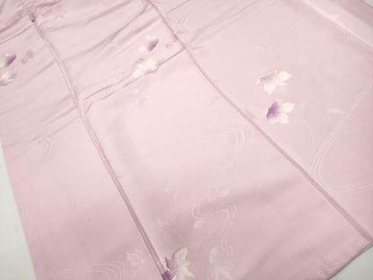 平和屋着物■上質な小紋　流水舞葉文　正絹　逸品　DABF9310qa