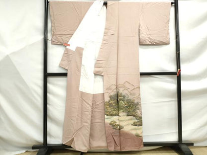 平和屋着物■豪華色留袖　作家物　重ね山風景文　暈し染め　金彩　正絹　逸品　DABF9313qa