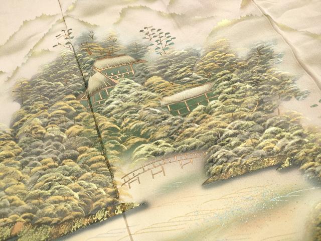 平和屋着物■豪華色留袖　作家物　重ね山風景文　暈し染め　金彩　正絹　逸品　DABF9313qa