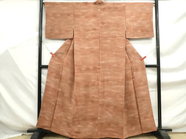 平和屋着物■上質な小紋　作家物　霞文　暈し染め　鬼しぼ縮緬　正絹　逸品　DABF9314qa