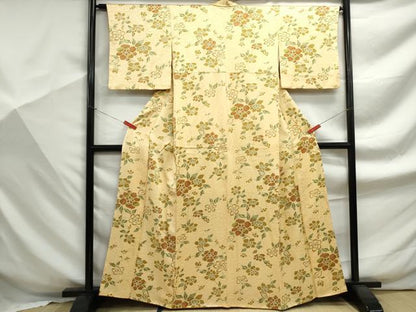 平和屋着物■上質な小紋　舞花文　正絹　逸品　DABF9317qa