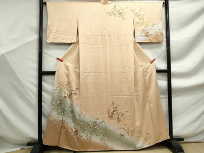 平和屋着物■訪問着　扇面花文　暈し染め　金彩　正絹　逸品　DABF9319qa