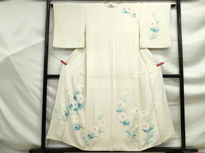 平和屋着物■訪問着　手描き　枝花文　正絹　逸品　DABF9324qa