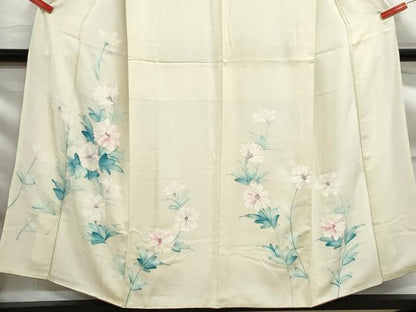 平和屋着物■訪問着　手描き　枝花文　正絹　逸品　DABF9324qa