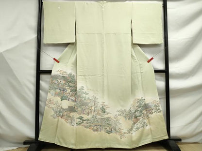 平和屋着物■豪華色留袖　寿光織　人物風景文　暈し染め　金糸　正絹　逸品　DABF9328qa