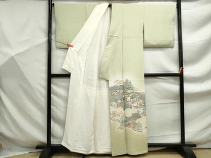 平和屋着物■豪華色留袖　寿光織　人物風景文　暈し染め　金糸　正絹　逸品　DABF9328qa