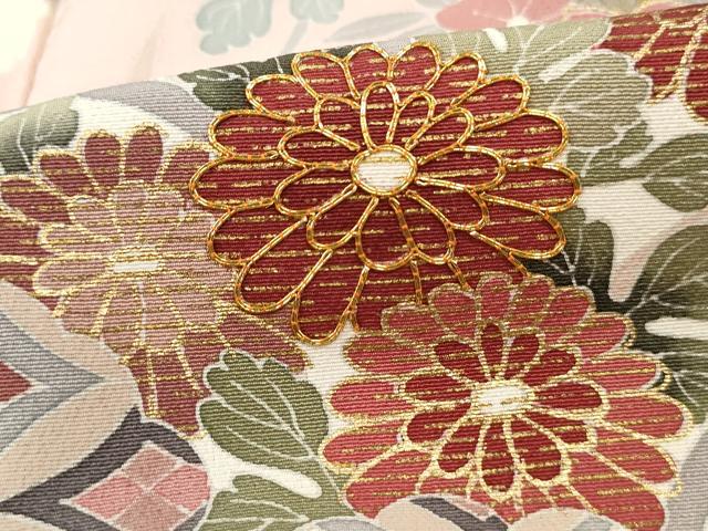 平和屋着物■訪問着　駒刺繍　雪輪花文　暈し染め　金彩　正絹　逸品　DABF9337qa