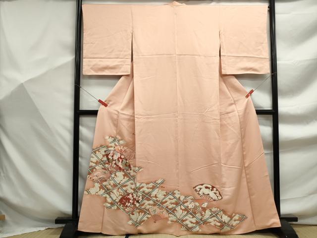 平和屋着物■豪華色留袖　扇面天井花鳥文　暈し染め　金彩　正絹　逸品　DABF9341qa