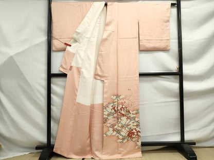 平和屋着物■豪華色留袖　扇面天井花鳥文　暈し染め　金彩　正絹　逸品　DABF9341qa