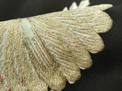 平和屋着物■豪華黒留袖　刺繍　エ霞桐文　金銀糸　金彩　正絹　逸品　DABF9346qa