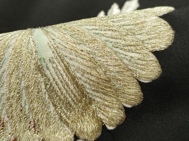 平和屋着物■豪華黒留袖　刺繍　エ霞桐文　金銀糸　金彩　正絹　逸品　DABF9346qa