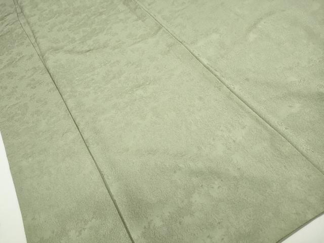 平和屋着物■上質な色無地　葉尽くし地紋　若葉色　正絹　逸品　DABF9347qa