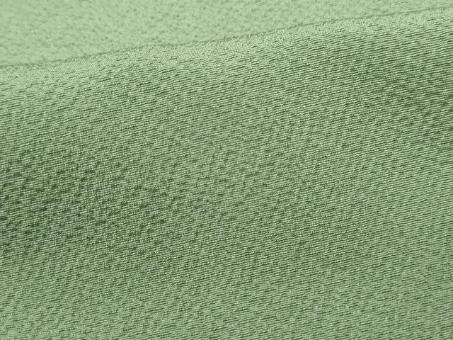 平和屋着物■上質な色無地　鬱金染　鬼しぼ縮緬　若葉色　正絹　逸品　DABF9351qa