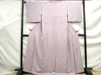 平和屋着物■上質な色無地　作家物　風景地紋　紅藤色　さが美扱い　正絹　逸品　DABF9358qa